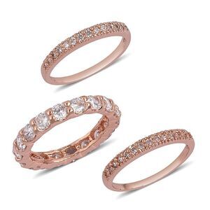 Simulated Diamond 3 Ring Set Size 8